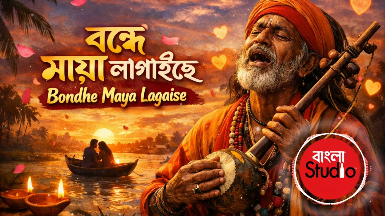 Bondhe Maya Lagaiche |  বন্দে মায়া লাগাইছে | Shah Abdul Karim | Studio Bangla
