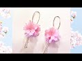 How to make shrink plastic Cherry blossoms earrings tutorial /sakura/DIY/樱花耳环/热缩片