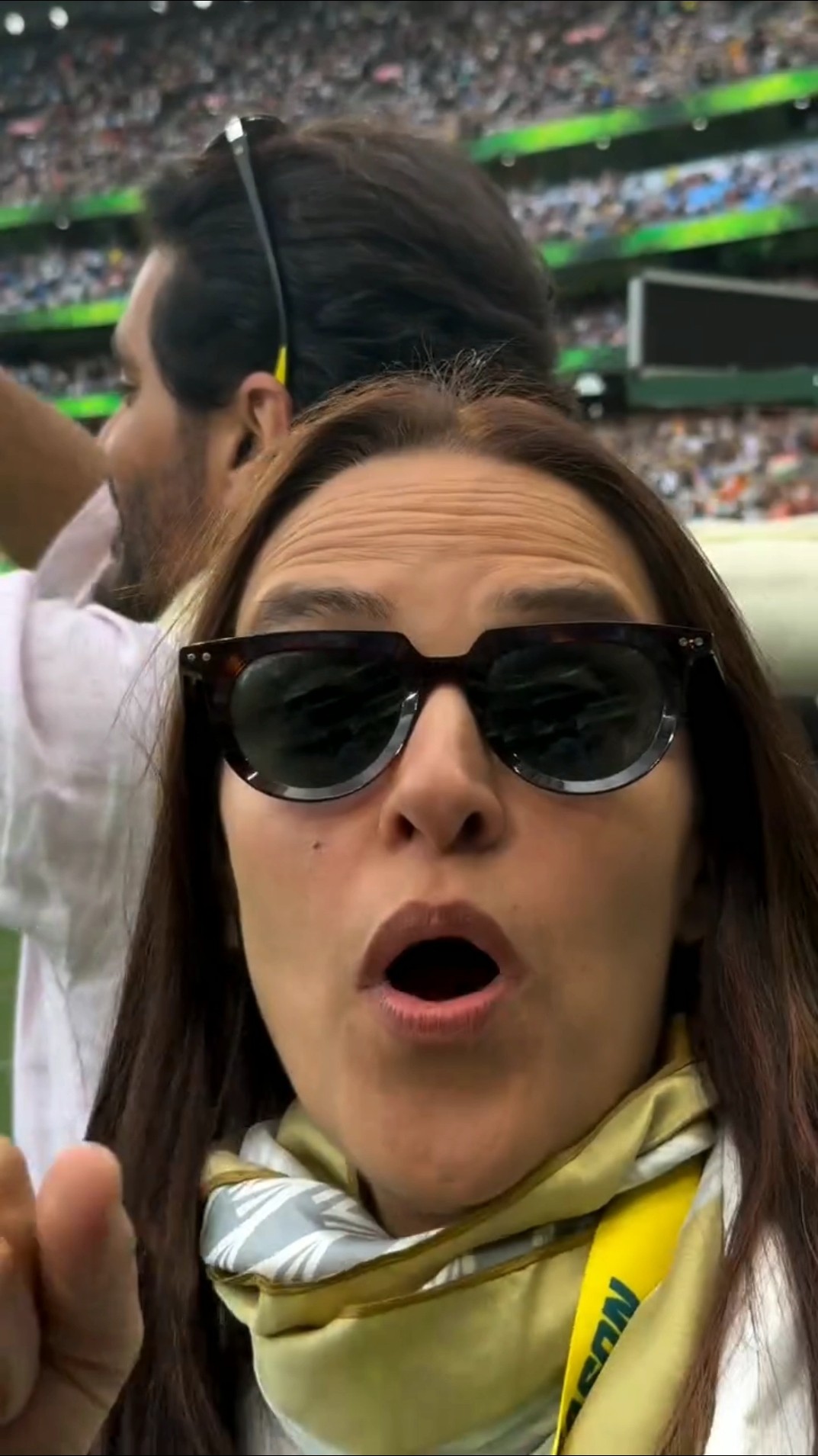 #nehadhupia #angadbedi witnessed #nitishreddy 's maiden century in Melbourne ? #filmykalakar