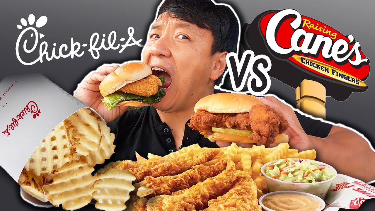 FIRST TIME Trying RAISING CANES Chick fil A vs Raising Canes FAST