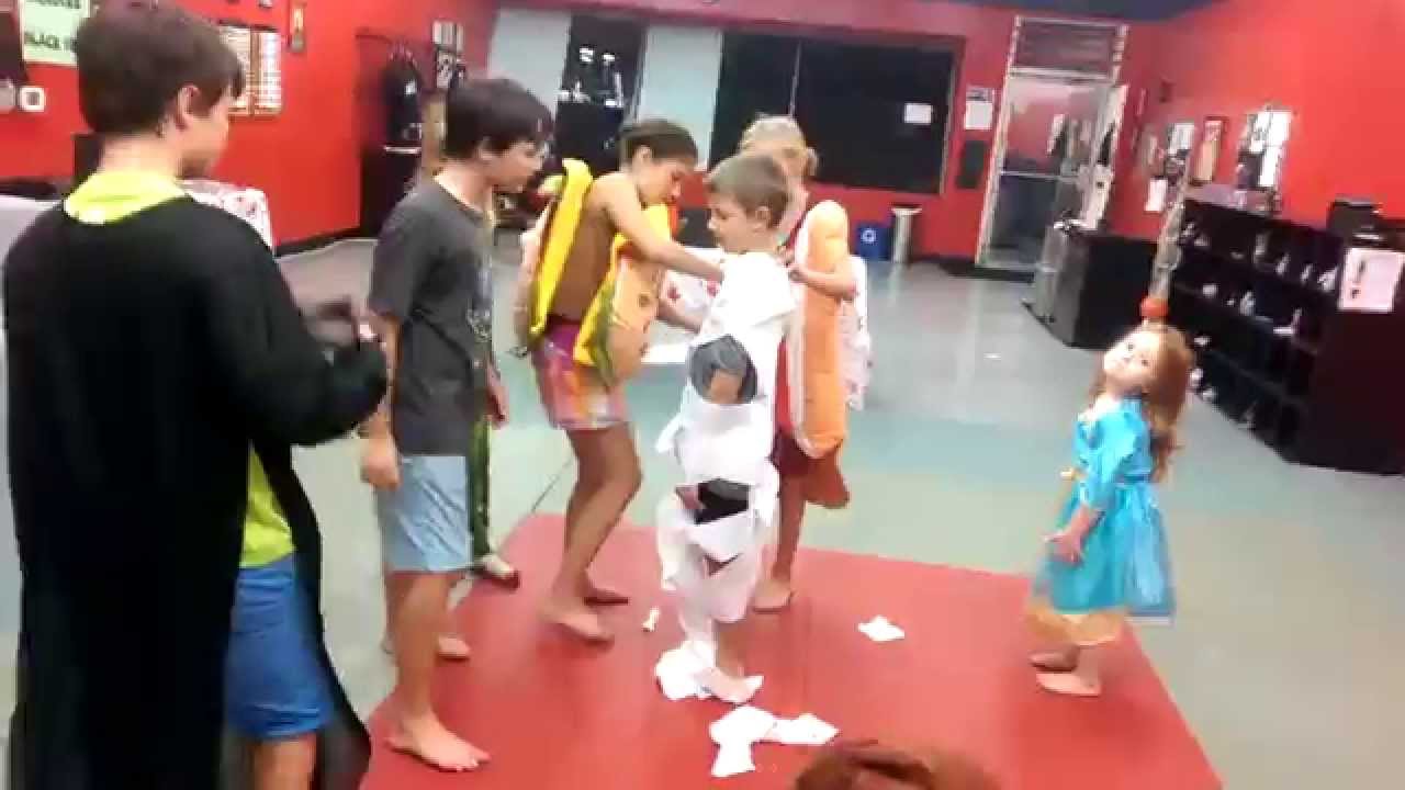 kids martial arts in Manhattan Beach California wrap the mummy game