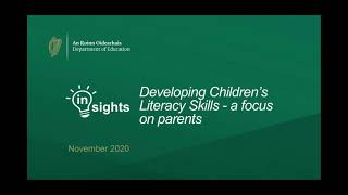 Developing Childrens Literacy Skills a focus on Parents