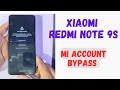 Xiaomi redmi note 9s mi account bypass