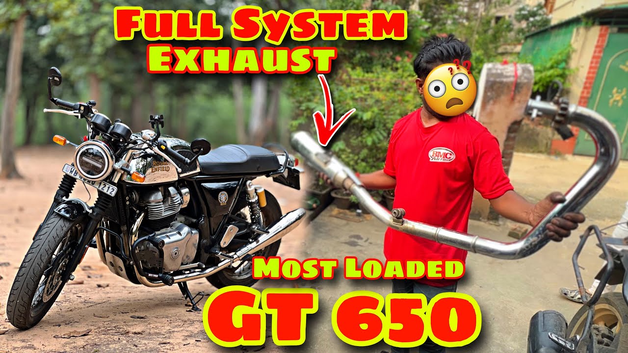most Loud FULL SYSTEM exhaust on GT 650 😳 || Red ROOSTER Header & Exhaust with BMC Filter 🔥