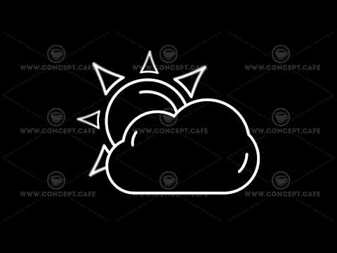 Day Cloud weather forecast line icon on the Alpha Channel