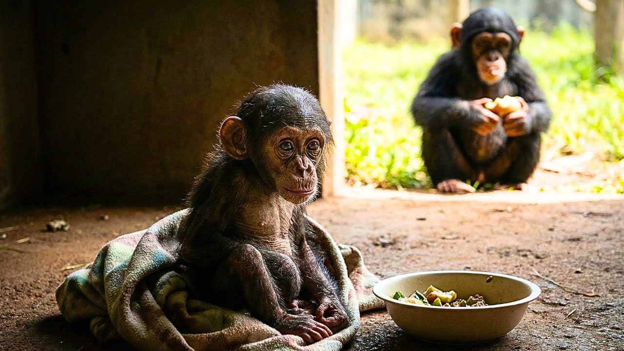 Starving and Weak: The Transformation of a Rescued Baby Chimp