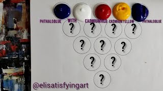 How to create 10 new colors from 5 primary colors ?! 🎨🖌️# color mixing #art videos# satisfying video