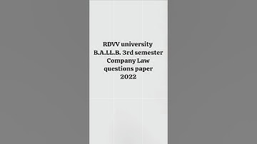 RDVV university BA.LL.B 3rd semester questions paper 2022