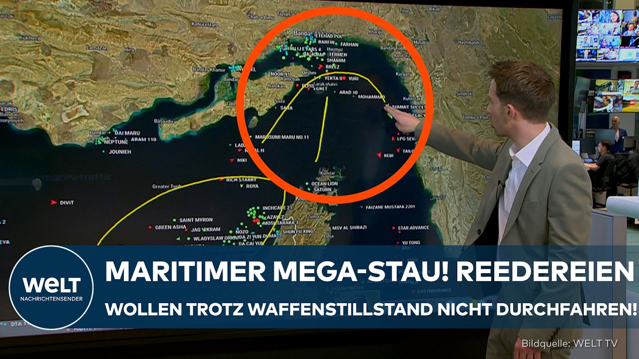 STRAßE VON HORMUS: Maritimer Mega-Stau! Reedereien wollen trotz Waffenstillstand nicht durchfahren!