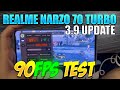 REALME NARZO 70 TURBO BGMI 90 FPS TEST 3.9 UPDATE 🥶 | REALME NARZO 70 TURBO PUBG 3.9 90 FPS 
