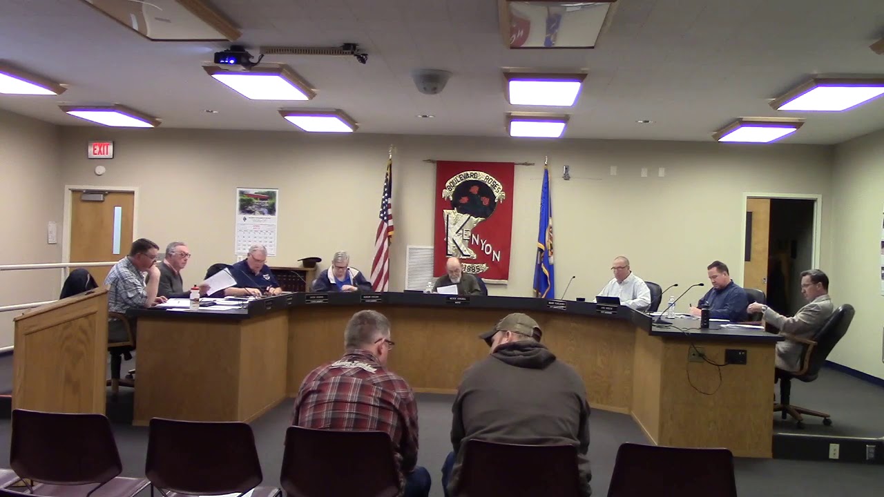 Kenyon, MN City Council Meeting Part 2 April 9, 2019 YouTube