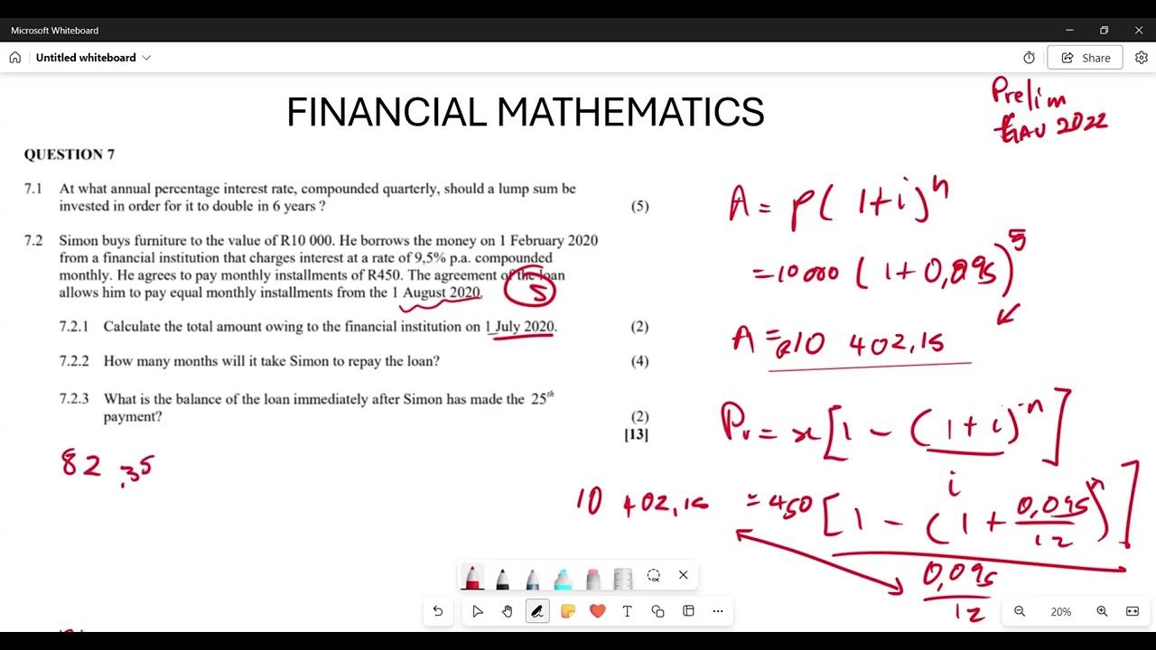 GRADE 12 FINANCIAL MATHS| PAST EXAM QUESTION| PRELIM 2022 GAUTENG.