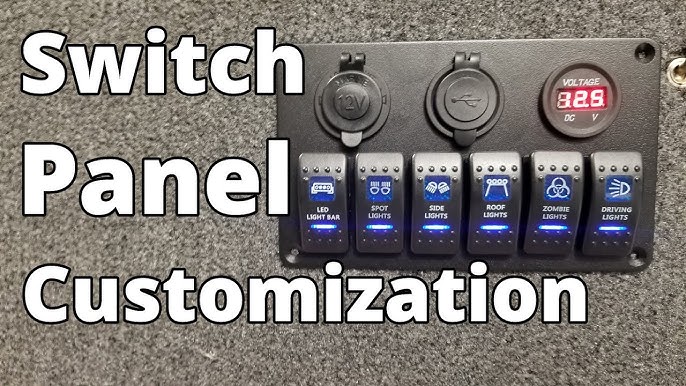 True Mods 4-Gang 12V Rocker Switch Box w/Momentary Switches [20 Amp Max.]  [12 AWG Wires][12 Volt DC] SPST On/Off Rocker Toggle Switch Panel Box for