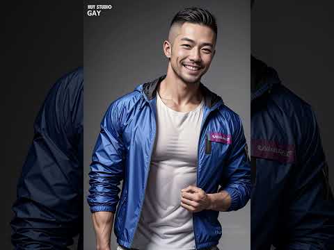 #Shorts Asian hunk man wear windbreaker | Lookbook 199