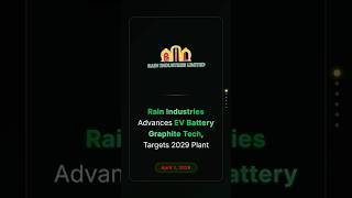 Rain Industries Advances EV Battery Graphite Tech, Targets 2029 Plant #stockmarketnews #businessnews
