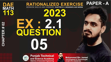 DAE MATH 113 Chapter 2 Exercise 2.1 Question 5 #math113