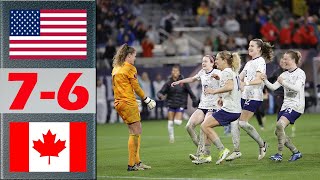 USA vs Canada FULL Highlights & Penalty Shootout | SheBelieves Cup 2024 Final | 4.9.2024