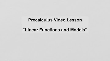 2.5 Linear Functions and Models