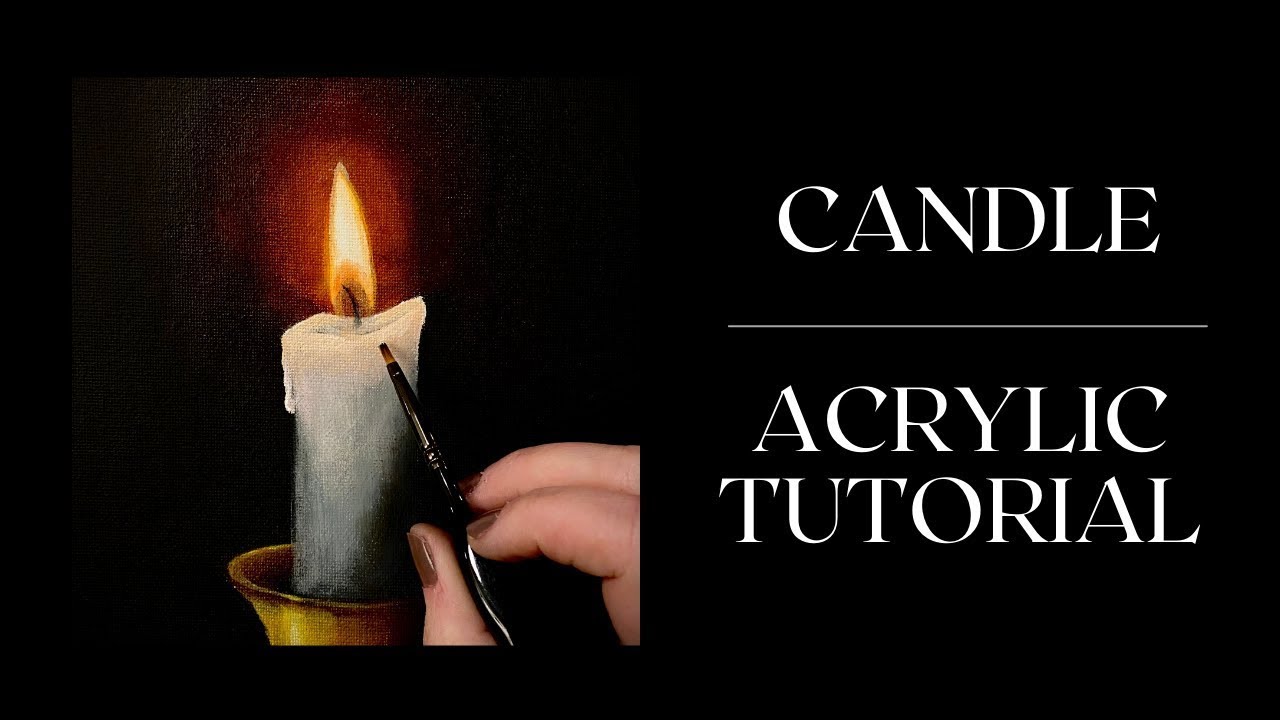 How To Paint A Candle Acrylic Artwork