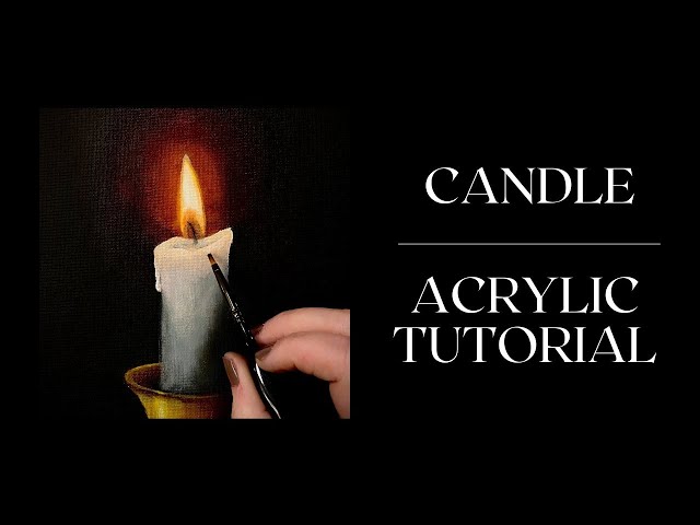 How to paint candles…all you need is some acrylic paint and a small pa, candle painting