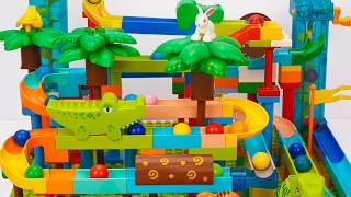INSANE LEGO Duplo Marble Run ASMR 🌈 Crocodile Park Race Through Crazy Tracks! 🦕