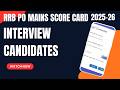 rrb po mains score card 2025-26 for interview candidates | by bank exams ravi