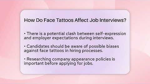 How Do Face Tattoos Affect Job Interviews? - Inside Body Image