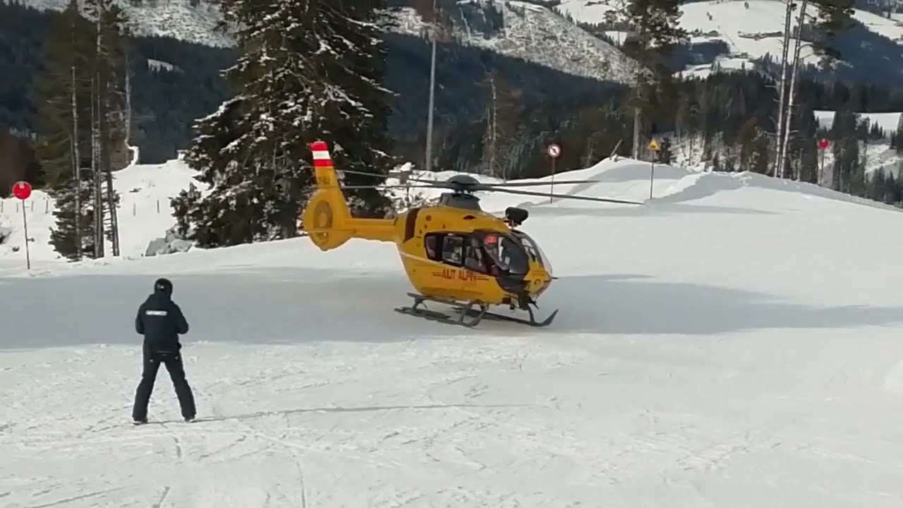 Heli Ambulance ec135 Aiut Alpin Obereggen (Italy) Dec. 2023