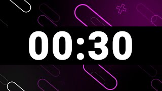 30 Second Timer with Relaxing Upbeat Music and Alarm, Countdown Clock for Stress Relief