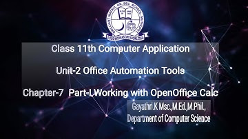 Class 11th Computer Application Chapter-7