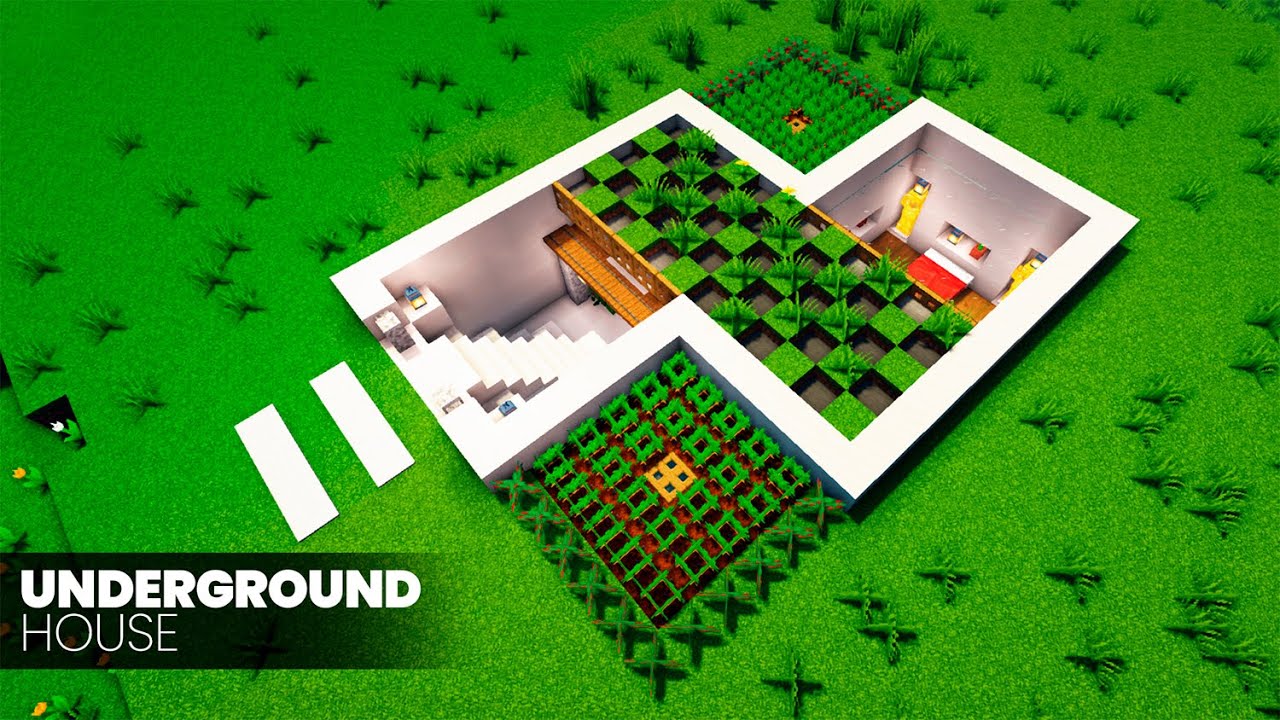 ⛏️ Minecraft Build Tutorial 🏡 Easy Modern Underground House - YouTube