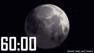 60 Minute  Rotating 🌜 Moon Countdown Timer - Float Through Space! 🌑