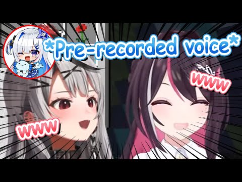 Azki and Sakamata Cant Stop Laughing At Kanata Using Her Pre-recorded Voices【Hololive】【Eng Sub】