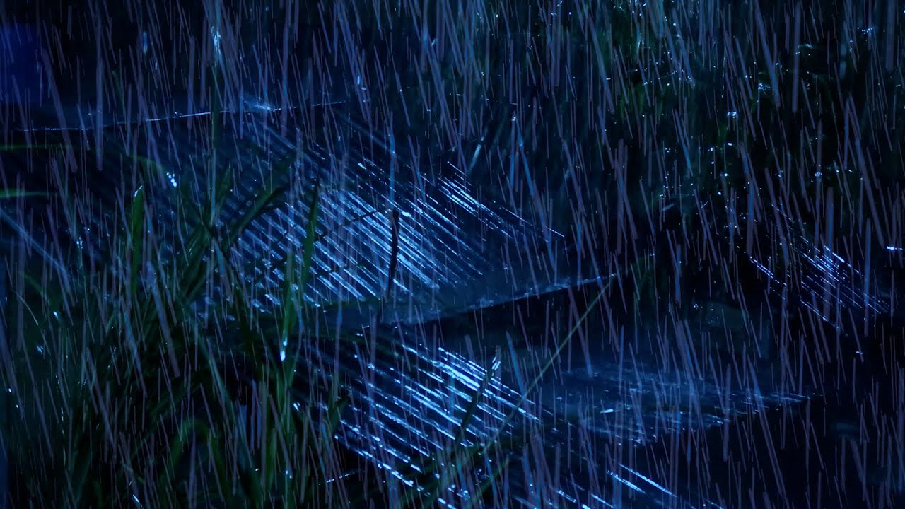 Ночная буря на металлической крыше для быстрого и спокойного сна