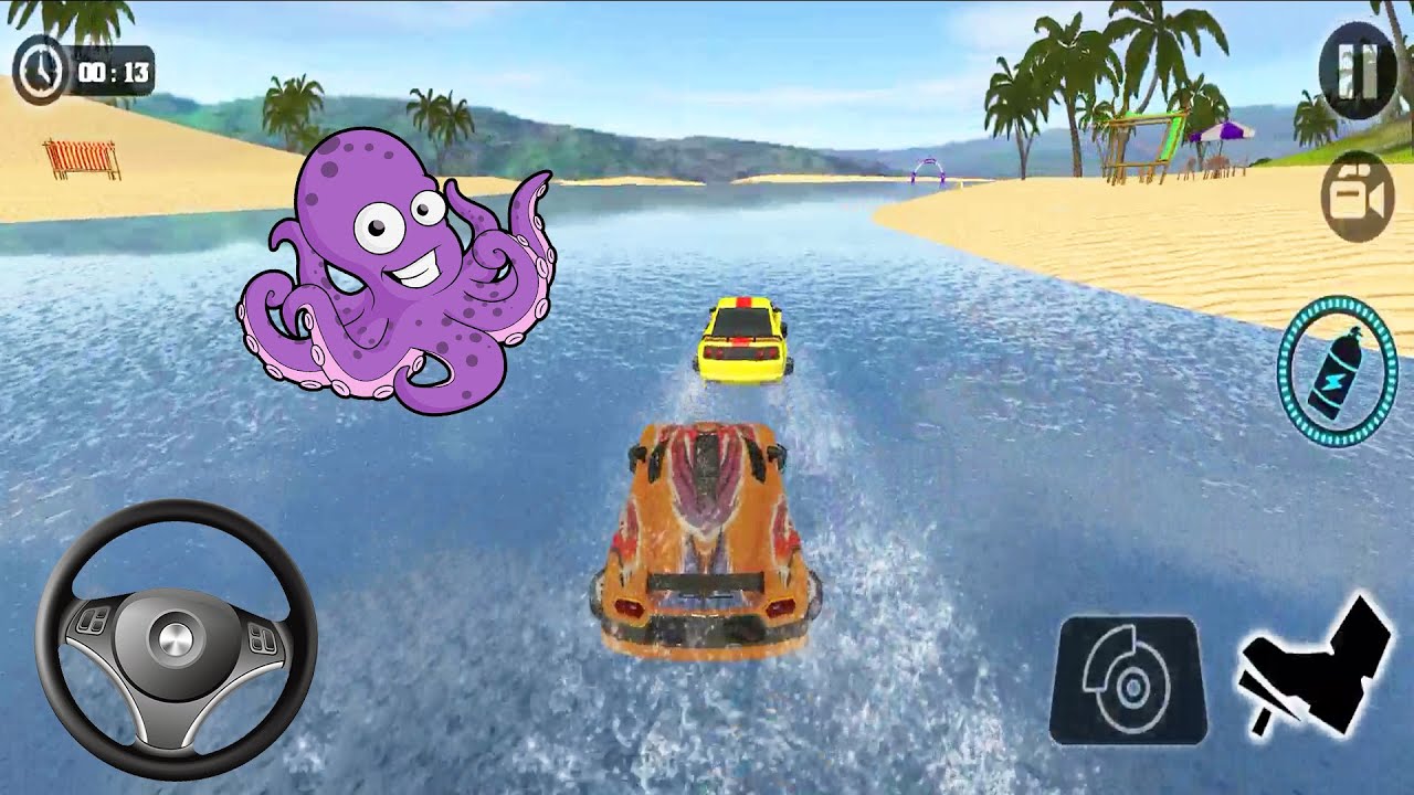 Floating Water Car Driving - Floating Beach Drive Simulator - Android GamePlay