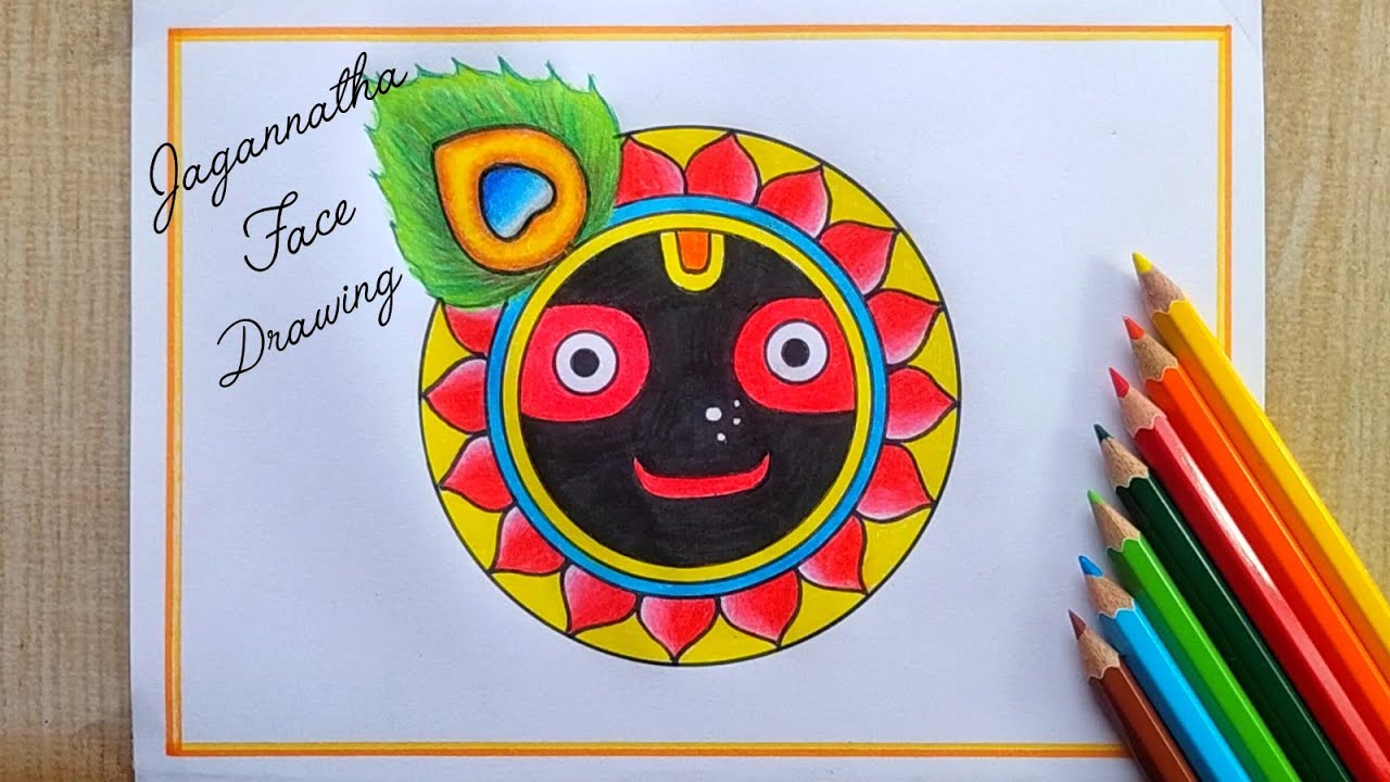 Jagannath Rathyatra drawing easy| Jagannath Face drawing| Rathyatra special drawing| Rath drawing