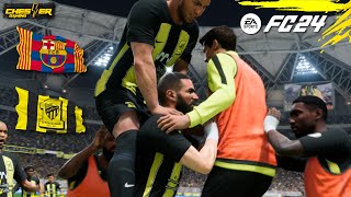 فيفا 24 | برشلونة ضد الاتحاد السعودي - بلاي ستيشن 5  تعليق  فارس عوض | Ea Fc 24 arabic commentary