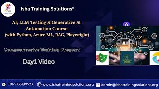 AI, LLM Testing Day1 video on 4th March 2026. Call/ WhatsApp on +91-9133190573 to Enroll