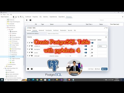 สอนฟรี การสร้างฐานข้อมูลและตารางโดยใช้ pgAdmin 4 | บทเรียนที่ 115 ส่วนที่ 1