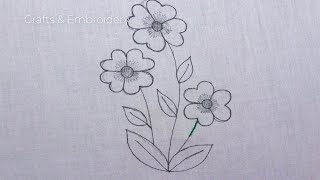 Amazing Hand Embroidery Tutorial -  Easy Flower Embroidery Design For Beginner -  Flower Stitches