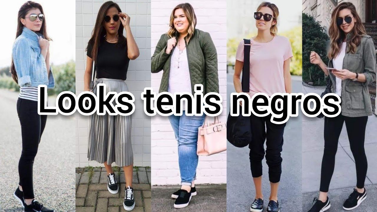 OUTFITS CON TENIS NEGROS 2023 / DE MODA 2023 -