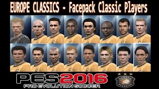 PES 2016: Classic Players Faces (Europe Team Facepack)