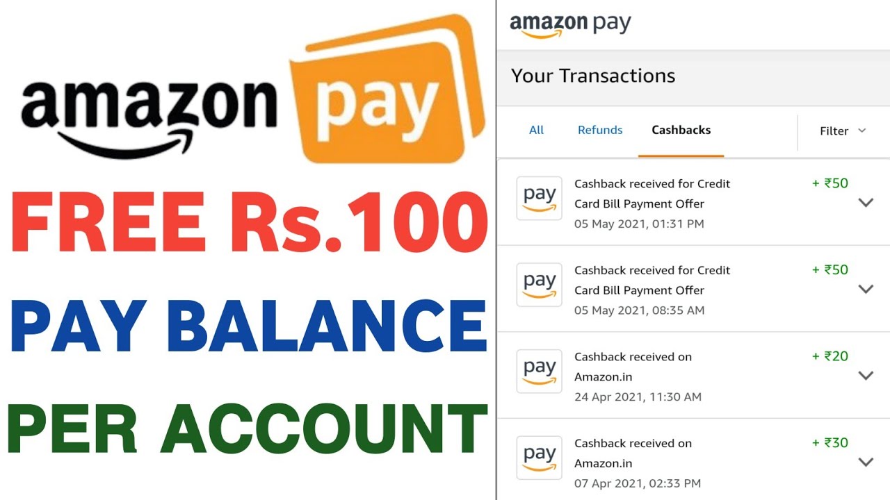 Amazon Rs.100 Cashback Per Account !! Amazon Rs.100 Pay balance Everyone !! Free Amazon Gift Card