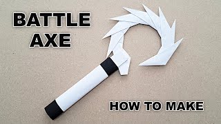 DIY - HOW TO MAKE A BATTLE AX FROM A4 PAPER - ( ORIGAMI WEAPON )