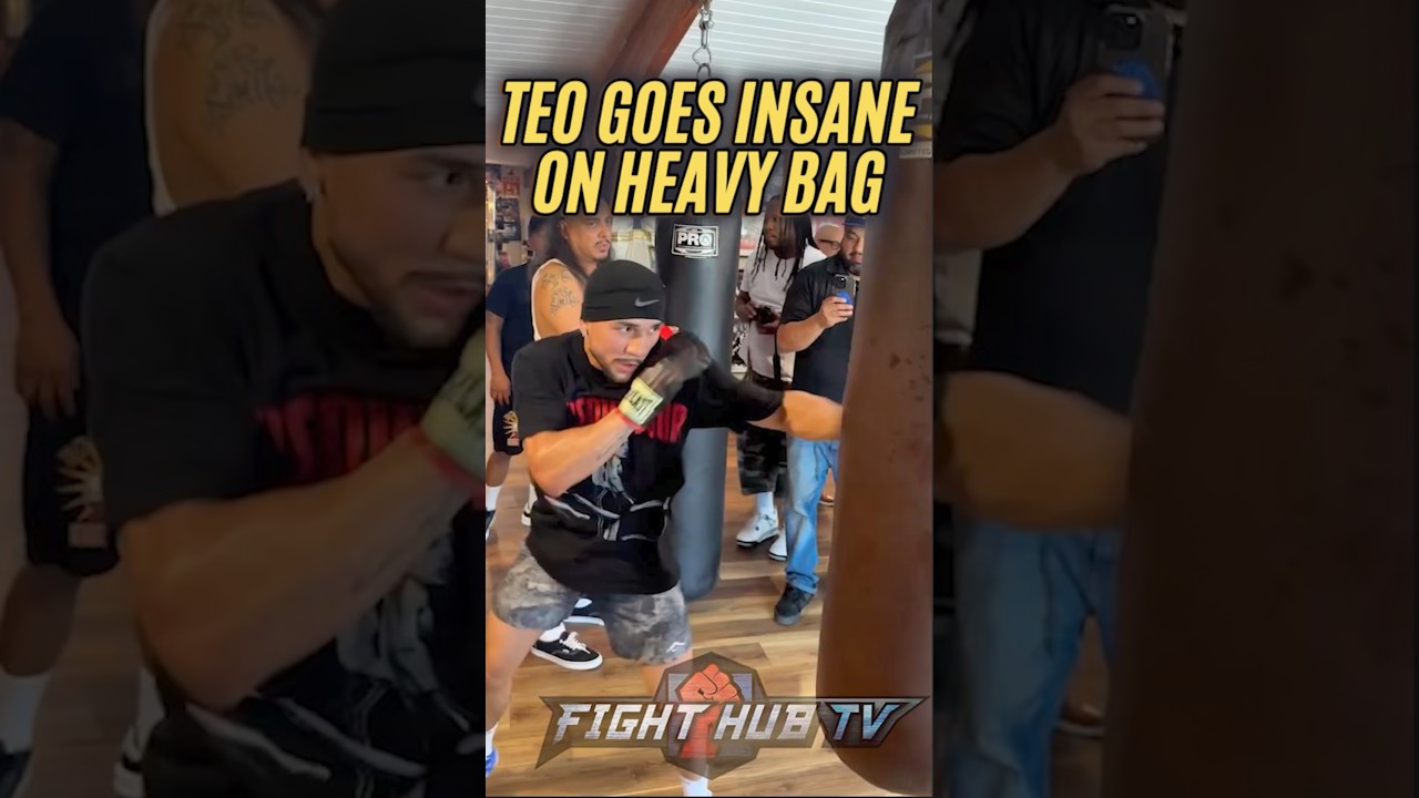 Teofimo Lopez LIGHTS UP heavy bag with improved power at 147