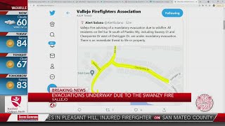Evacuations underway due to Vallejo fire