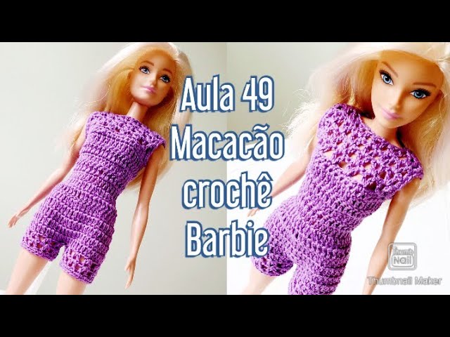 Maiô C/ Saída De Praia P/ Barbie Curvy Em Croché