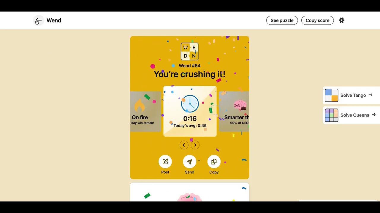 LinkedIn Wend Answer Today | 31 August 2026 - Puzzle #84