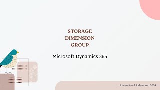 Storage Dimension Group/Microsoft Dynamics 365 Supply Chain Management
