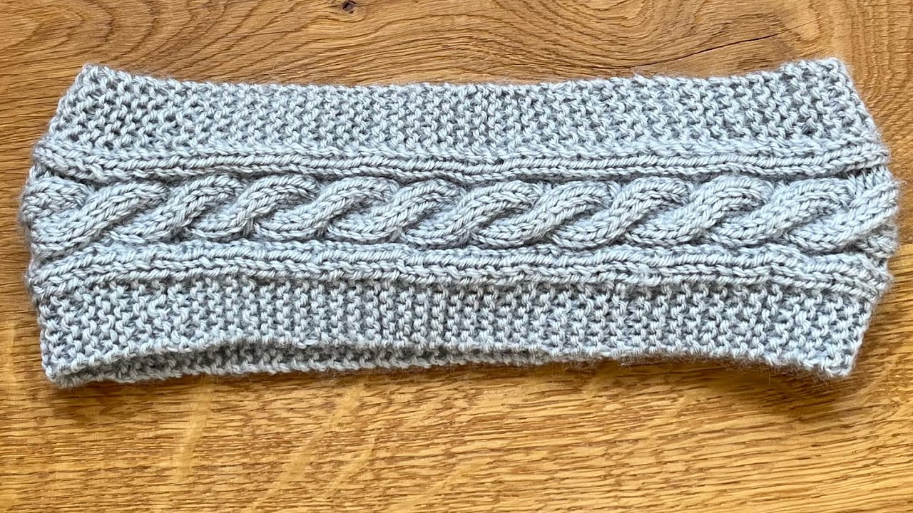 Stirnband mit Zopfmuster stricken